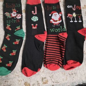Festive Holiday Socks 4-Pack